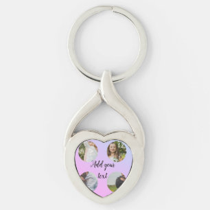 Llavero simple mínimo añadir el texto del collage de fotos