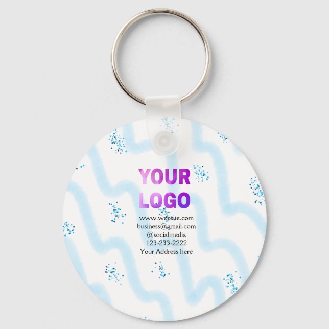 Llavero simple mínimo añadir su logotipo/diseño aquí texto (Anverso)