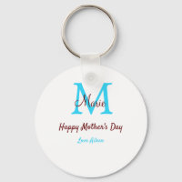 simple mínimo el día de la madre monograma azul no