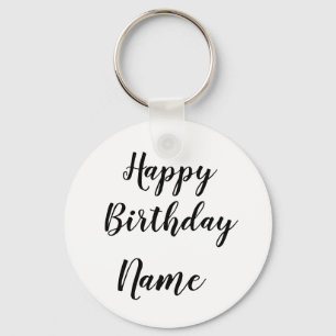 Llavero simple mínimo feliz cumpleaños agregar la tarjeta