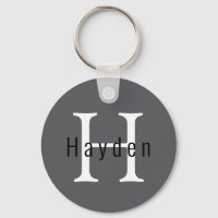 Simple Modern Charcoal Monogram Name + Initial
