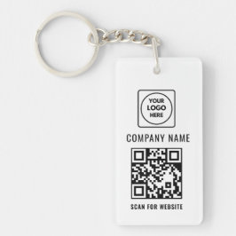 Llavero Simple Modern Logo QR Code Business Keychains