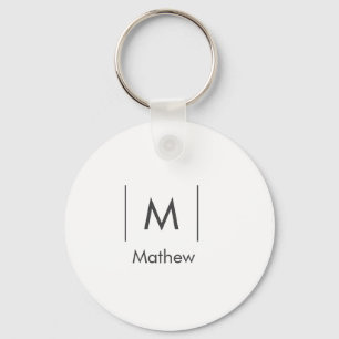 Llavero Simple monograma elegante nombre líneas hombre pad