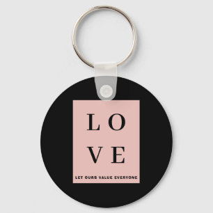 Llavero Simple Negro Rosa Amor Deja que Nuestros Valoramos