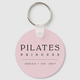 Llavero Simple Personalized Blush Pink Pilates Princess