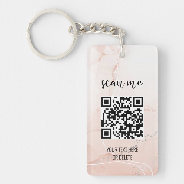 Llavero Simple Pink QR Code Professional Business Logo (Frente)