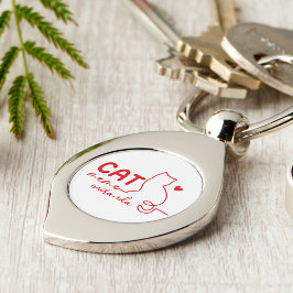 Llavero Simple Red Heart Cat Mom Mothers Day