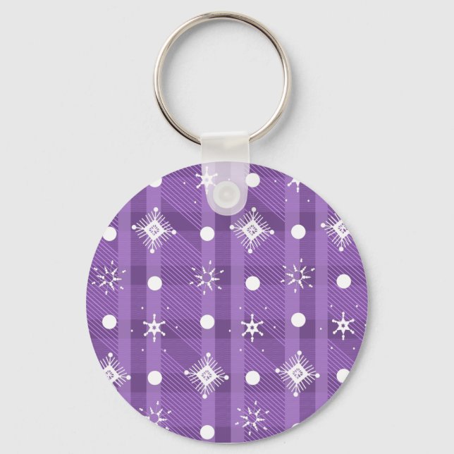 Llavero Simple Snowflakes Purple Plastum (Anverso)