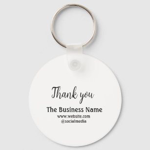 Llavero Simple thank you add business name details text  t