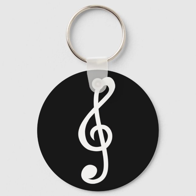 Llavero Simple Treble Clef Notas Musicales Símbolo Minimal (Anverso)