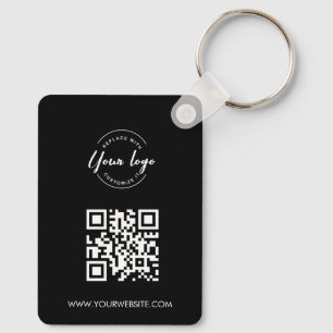 Llavero Simple Tu logotipo Código QR va aquí Personalizado