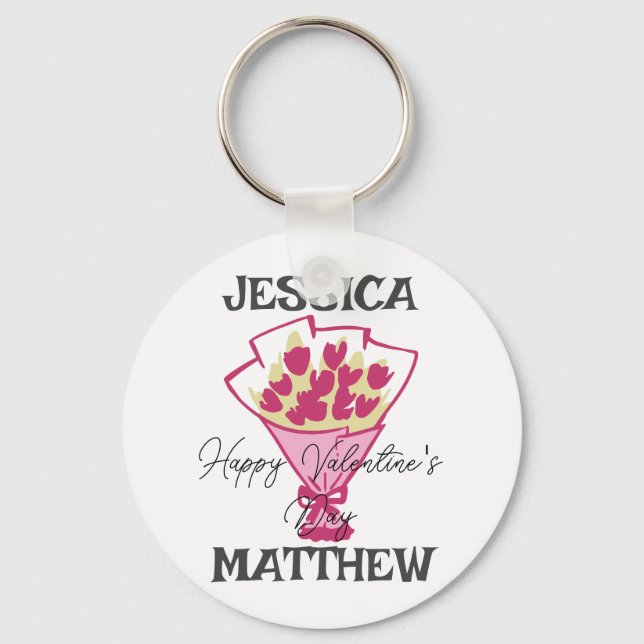 Llavero simple y elegante San Valentín lindo, dulce para p (Anverso)