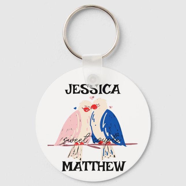 Llavero simple y elegante San Valentín lindo, dulce para p (Anverso)