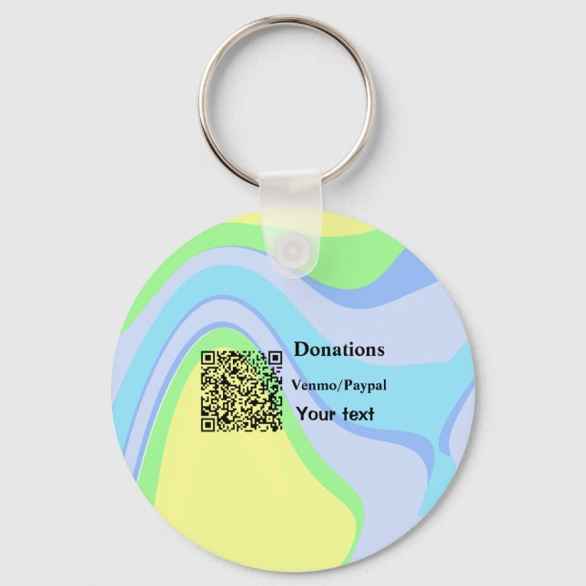 Llavero Simple y mínimo añadir donaciones de código de bar (Anverso)