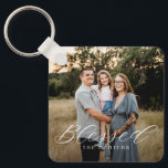 Llavero Simplemente bendecida cadena de fotos personalizad<br><div class="desc">Mantén tus llaves seguras y espectaculares con un keychain personalizado. Diseñado por Berry Berry Sweet,  Modern Stationery y personalizadas Gifts. Visite nuestro sitio web en www.berryberrysweet.com para ver nuestras líneas de productos completas.</div>