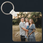 Llavero Simplemente bendecida cadena de fotos personalizad<br><div class="desc">Mantén tus llaves seguras y espectaculares con un keychain personalizado. Diseñado por Berry Berry Sweet,  Modern Stationery y personalizadas Gifts. Visite nuestro sitio web en www.berryberrysweet.com para ver nuestras líneas de productos completas.</div>