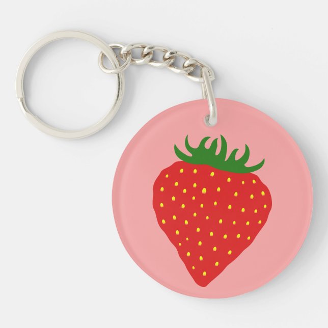 Llavero Simplemente cadena de claves personalizado Strawbe (Frente)