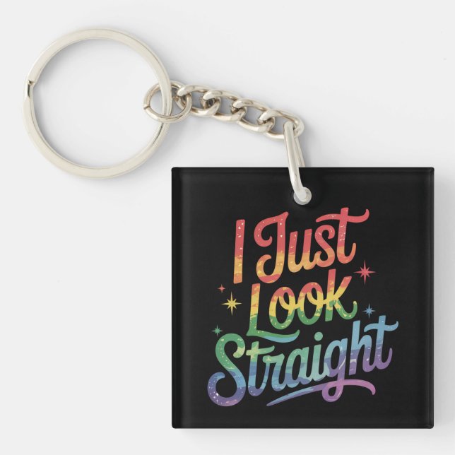 Llavero Simplemente parezco hetero Arcoíris Gay LGBTQ Orgu (Frente)