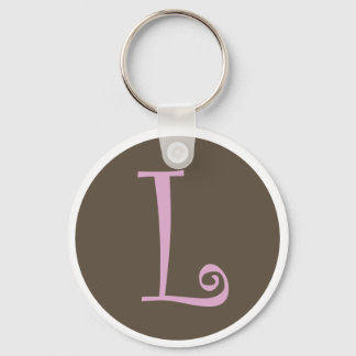 Llavero Simply Brown & Pink Keychain "L"