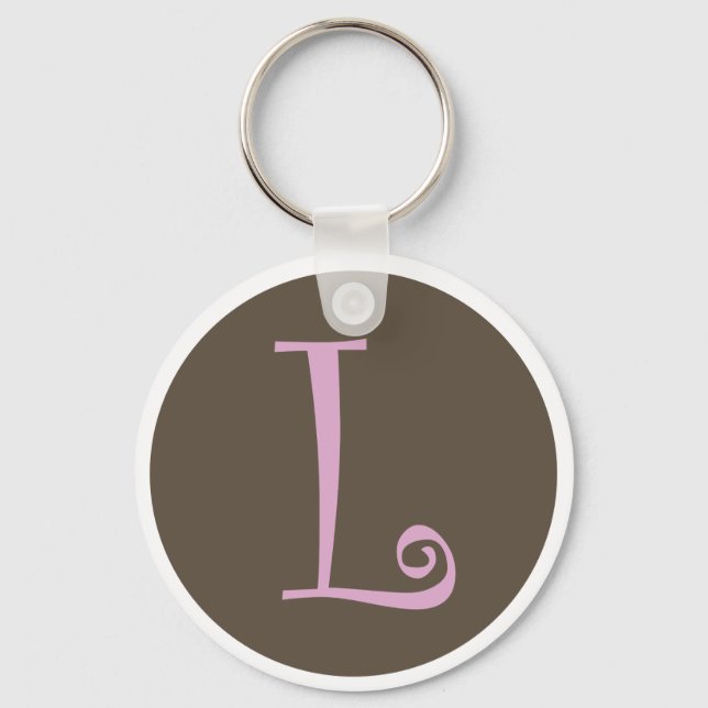 Llavero Simply Brown & Pink Keychain "L" (Anverso)