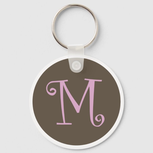 Llavero Simply Brown & Pink Keychain "M" (Anverso)