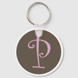 Llavero Simply Brown & Pink Keychain "P"