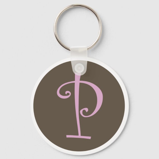 Llavero Simply Brown & Pink Keychain "P" (Anverso)