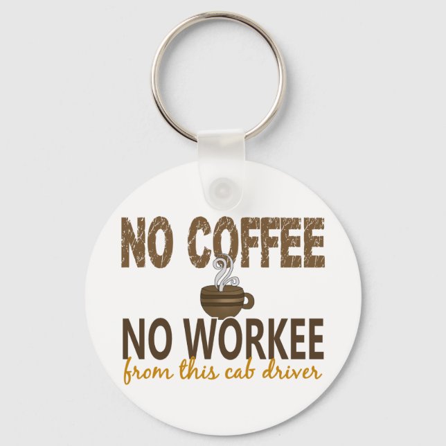 Llavero Sin Café Sin Conductor De Cab De Trabajo (Anverso)