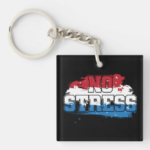 Llavero Sin estrés - Mentalidad positiva azul rojo