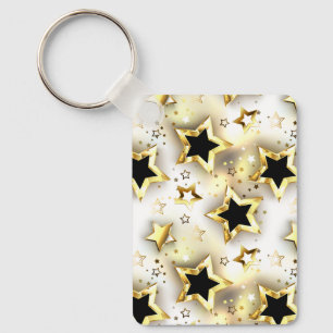 Llavero Sin inconvenientes de luz con estrellas de oro