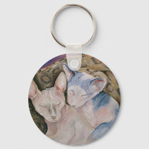 Llavero sin pelo de los gatitos de Sphynx "los