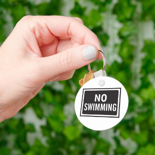 Llavero Sin Rótulo de natación Negrita Advertencia Negra y