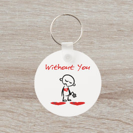 Llavero Sin ti color de San Valentín de corazón roto