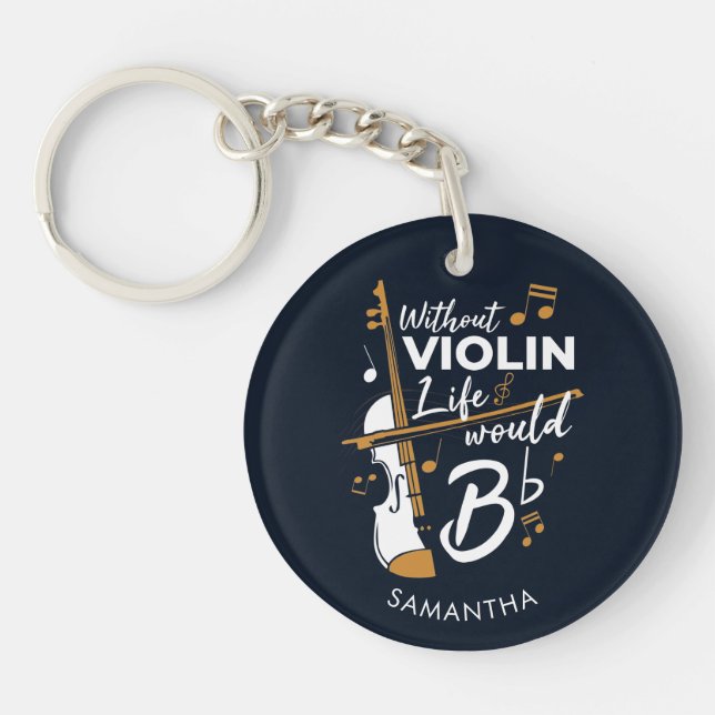 Llavero Sin Violin La Vida Sería Un Personalizado Violinis (Frente)