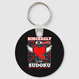 Llavero Sinceramente enamorado de Sudoku Cute San Valentín