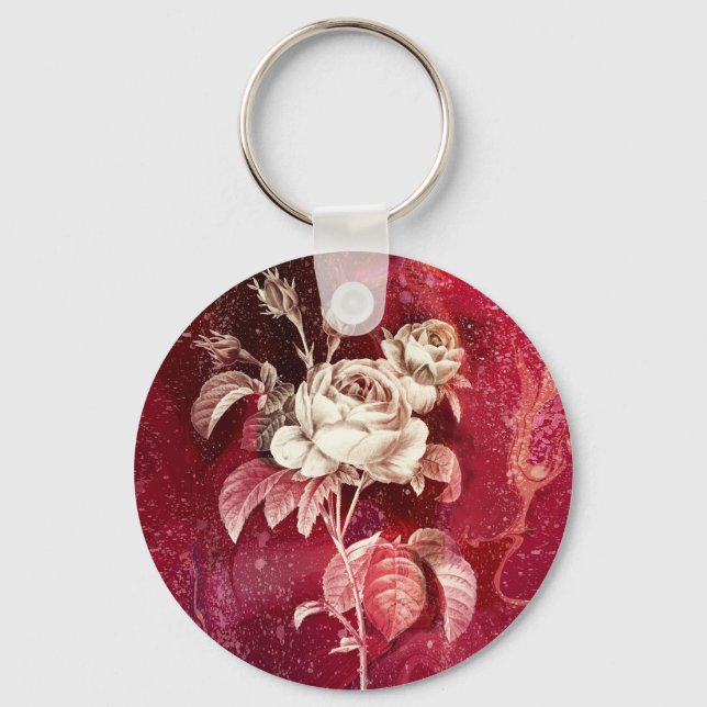 Llavero SINGLE ROSE  on Red Background (Anverso)