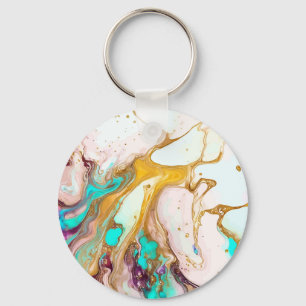Llavero Sinopsis de tinta de alcohol abstracta Keychain