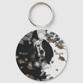 Llavero Sintetizador de inglés blanco y negro