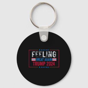 Llavero Sintiendo Genial de Nuevo Trump 2024 Bandera de EE