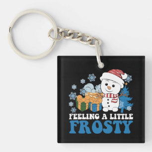 Llavero Sintiendo un poco helado muñeco de nieve Navidad
