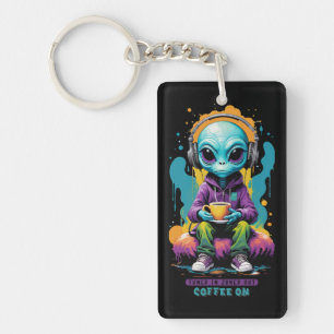 Llavero Sintonizada en el café Zoned out on Cute Alien A