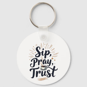 Llavero Sip Pray Trust Café Y Jesus Lover