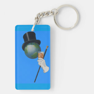 Llavero Sir Earth está tomando un cóctel