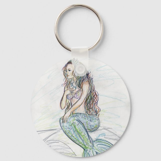 Llavero Sirena en cadenas de arte de rock Personalizado (Anverso)
