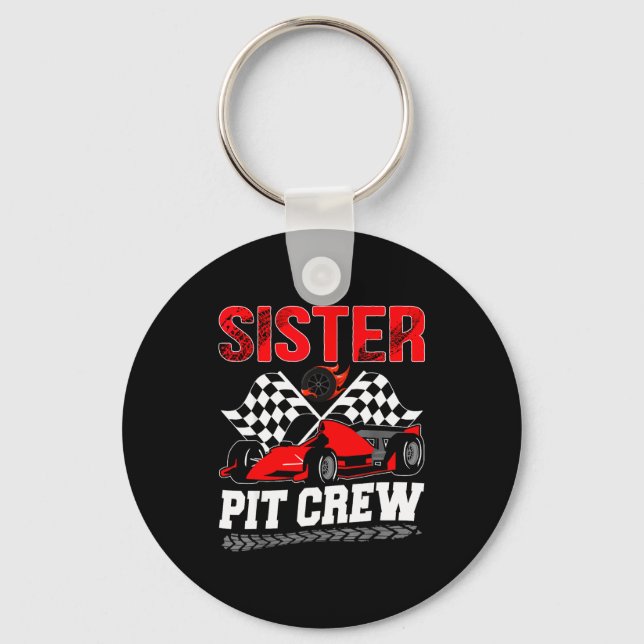 Llavero Sister T Crew Racing Family Race Car Birthday Boy  (Anverso)