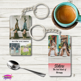 Llavero Sisters Photo Collage with Names, Best Therapy