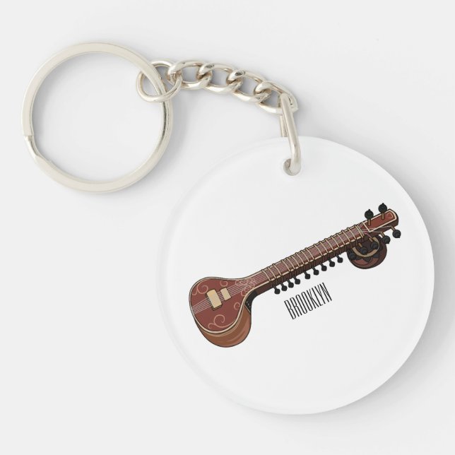 Llavero Sitar personalizado ilustracion (Frente)