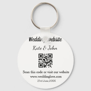 Llavero Sitio web de boda simple minimal QR código agregar