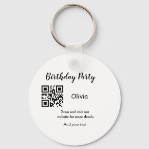 Llavero sitio web de fiesta de cumpleaños simple código de