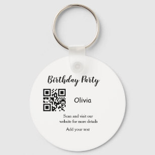 Llavero Sitio web de fiesta de cumpleaños simple código de